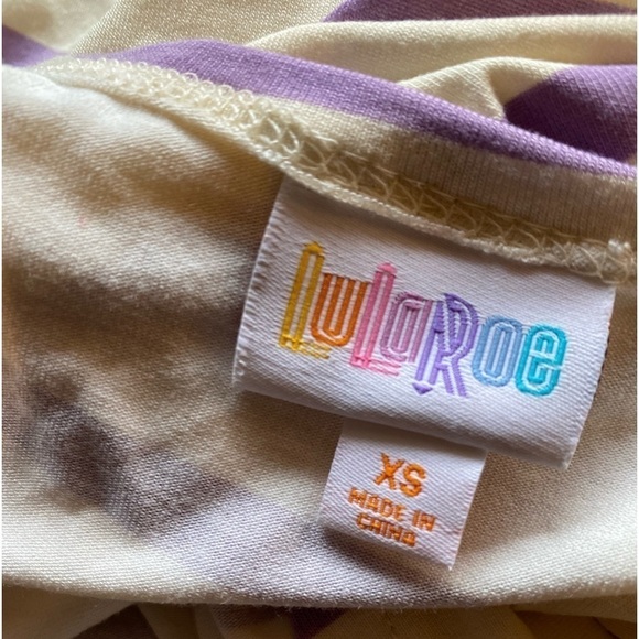 LuLaRoe Joy Vest Cream Purple Stripe Duster Women's Size XS - NWT - Picture 3 of 12